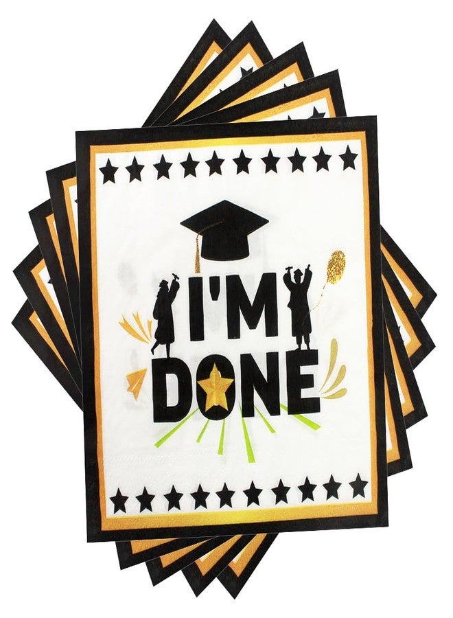Ipalmay I’m Done Paper Napkins - 40pcs Disposable Graduation Party Napkins, Luncheon Dinner Napkins 6.5x6.5in for Middle School High School College Graduation Celebration Events - Image 2